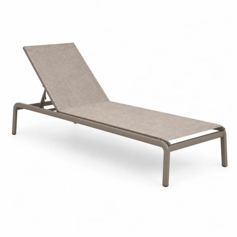 Leżak aluminiowy z tekstyliną beżowy 195x65x32 cm