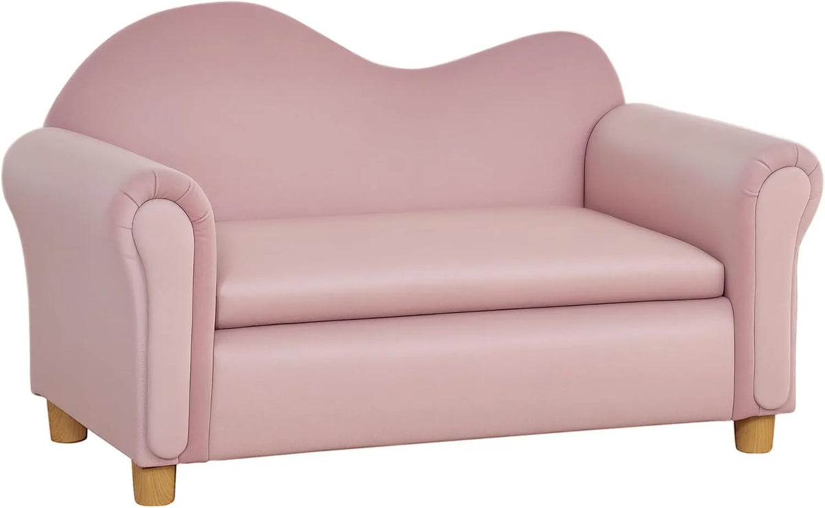 HOMCOM Sofa — 2-osobowa, 84 × 41, 5 × 48, 5 cm, 3-5 lat, różowy