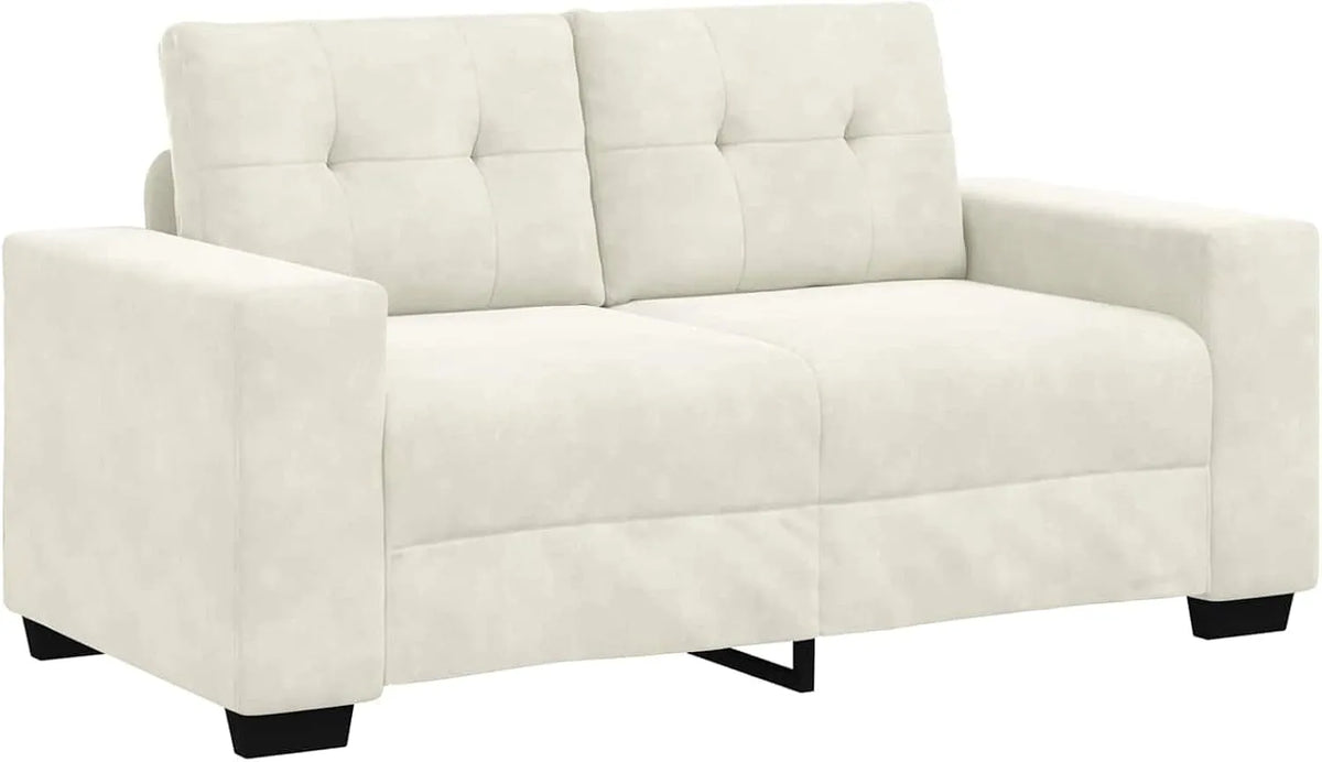 Sofa – z poduszkami, tapicerka aksamitna, 2-osobowa, z metalu