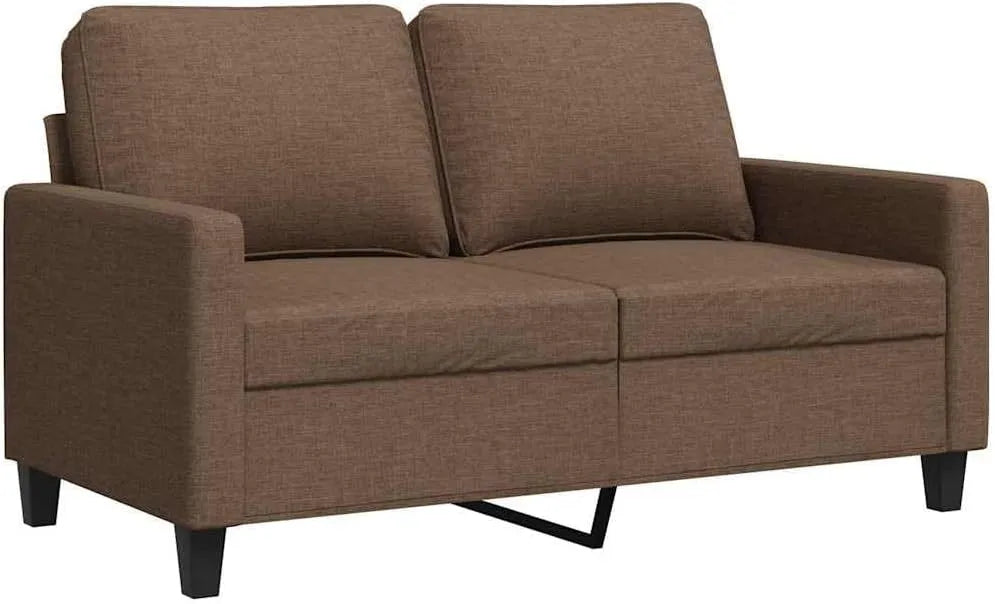 Sofa – tapicerka materiałowa, 2-osobowa, 120 cm, brązowy, tapicerka materiałowa