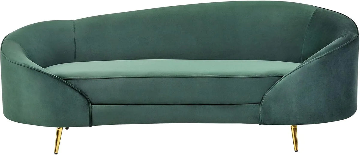 Sofa: tapicerka aksamitna, zielony