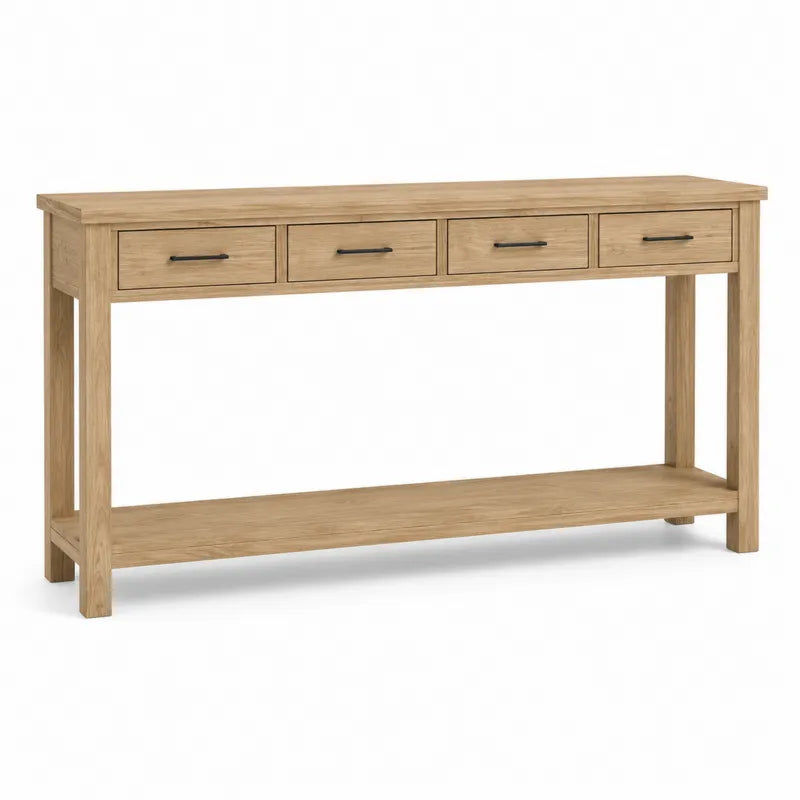 Konsola drewniana z 4 szufladami 120 cm
