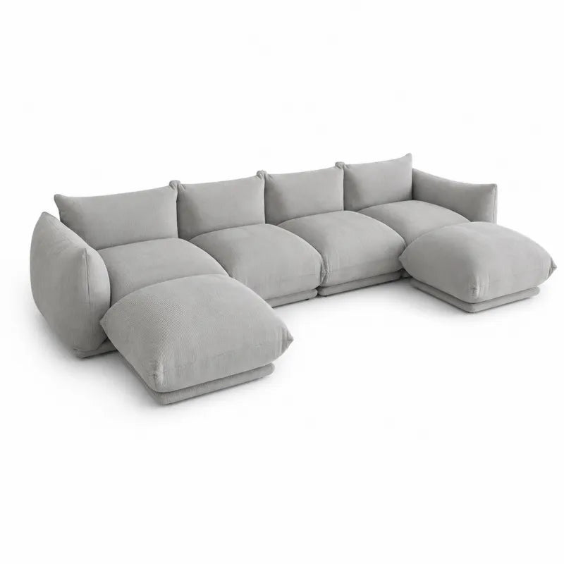 Sofa modułowa trzyczęściowa szary tkanina 300 cm