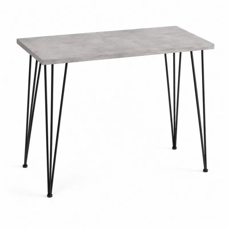 Stół z płytą MDF i stalowymi nogami, szary i czarny, 100x50x75 cm