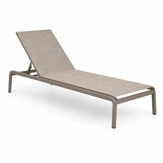 Leżak aluminiowy z tekstyliną beżowy 195x65x32 cm