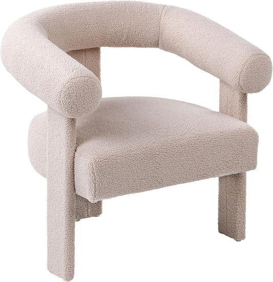 W pełni tapicerowany Fotel i krzesło tapicerowane w stylu retro do salonu tapicerowane – tapicerka bouclé, styl retro