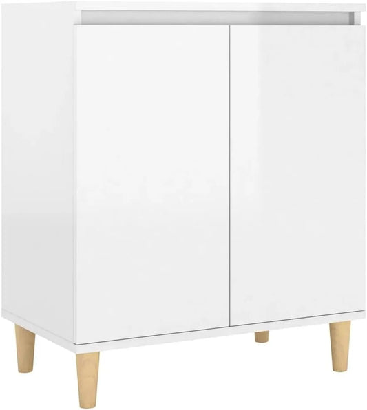 Kredens Drewniane Nogi Polerowane 60x30x75 cm Płyta wiórowa — z drewna, 60 × 30 × 75 cm