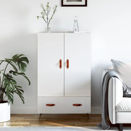 Komoda i szafka do przechowywania — z drewna, 69, 5 × 31 × 115 cm, biały, z metalu