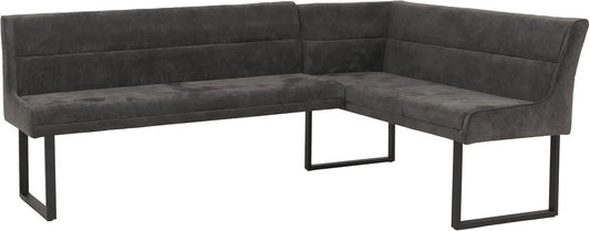 Ławka narożna HWC-O81: z tkaniny szenilowej, tapicerka materiałowa, 210 × 159 cm, 310 g, z metalu