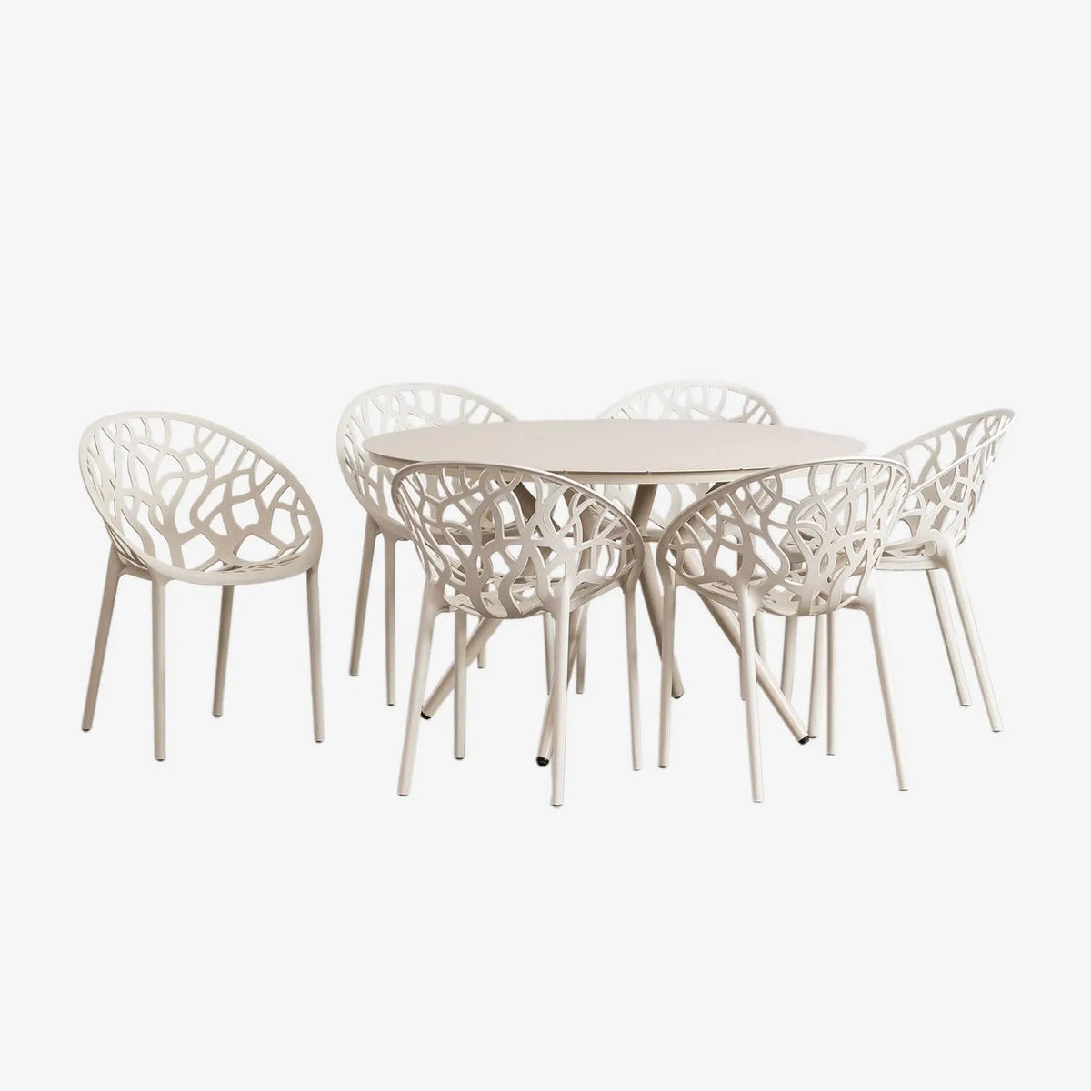 Zestaw okrągłego stołu aluminiowego Valerie średnica 126 cm i 6: z aluminium