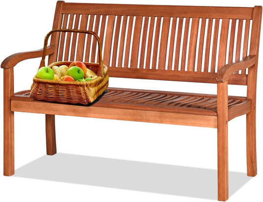 Ławka ogrodowa i ławka tarasowa z drewna — obrotowy, odporny na warunki atmosferyczne, 2-osobowa, 126 × 63 × 91 cm, 360 kg
