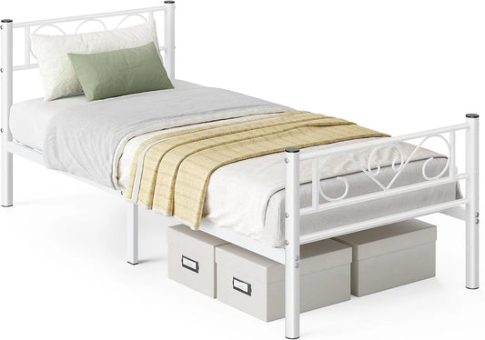 VASAGLE RMB062W01 Łóżko 90 x 200 cm – 90 × 200 cm, z metalu