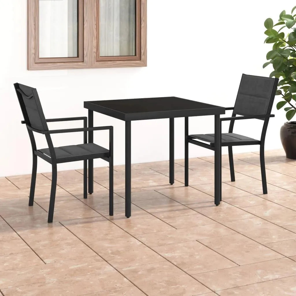 3-TLG. Grupa jadalna — ze stali, 80 × 80 × 72 cm