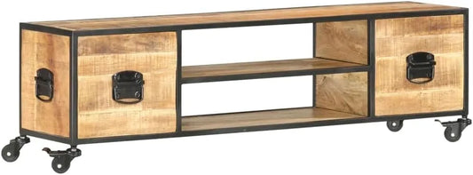 Szafka pod TV – z drewna, z szafą, 130 × 30 × 39 cm