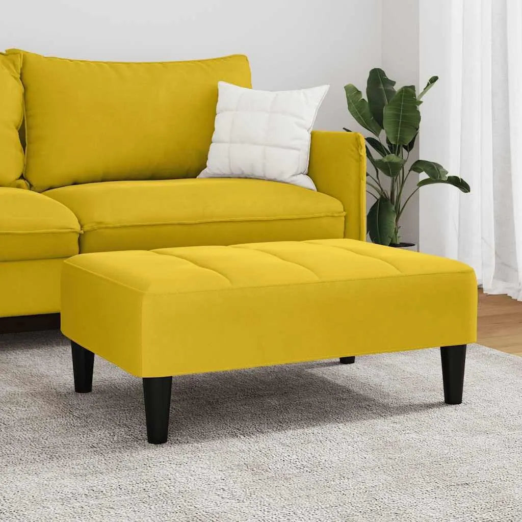 Kompaktowy taboret z aksamitu jako wygodny podnóżek na sofę i: kompaktowa konstrukcja, tapicerka aksamitna, 77 × 55 × 31 cm