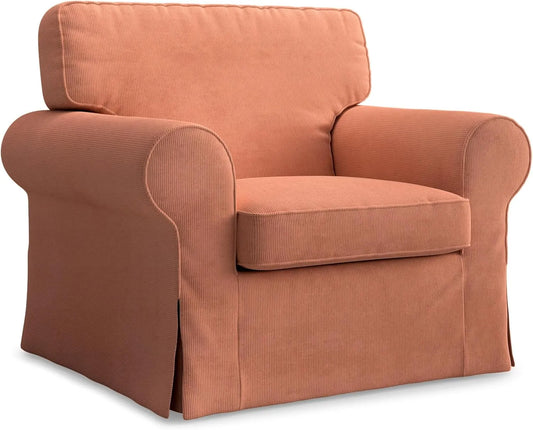 IKEA MASTERS OF COVERS Pokrowiec na Fotel i krzesło tapicerowane kompatybilny z Ektorp – ze sztruksu, 104 cm, 88 cm, pomarańczowy