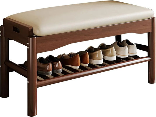 Ławka na buty: z drewna, wolnostojący, 60 × 30 × 40CM, z litego drewna