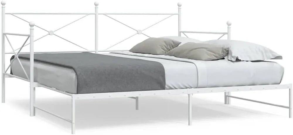 Sofa: 107 × 203 cm, biały, z metalu