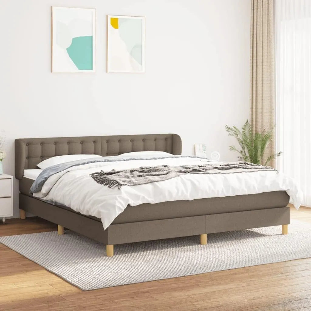 Łóżko kontynentalne z materacem ze sprężynami kieszeniowymi: regulowana konstrukcja, 180 × 200 cm, beżowy, regulowana wysokość