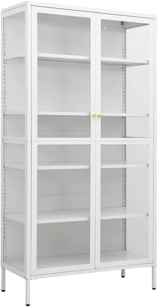 Witryna i szafka ekspozycyjna: ze stali, 90 × 40 × 180 cm, biały