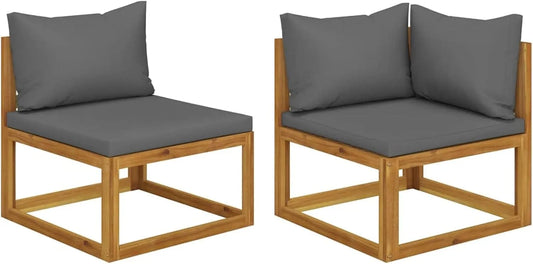 Sofa: modułowa konstrukcja, z drewna, z poduszkami, 2-osobowa