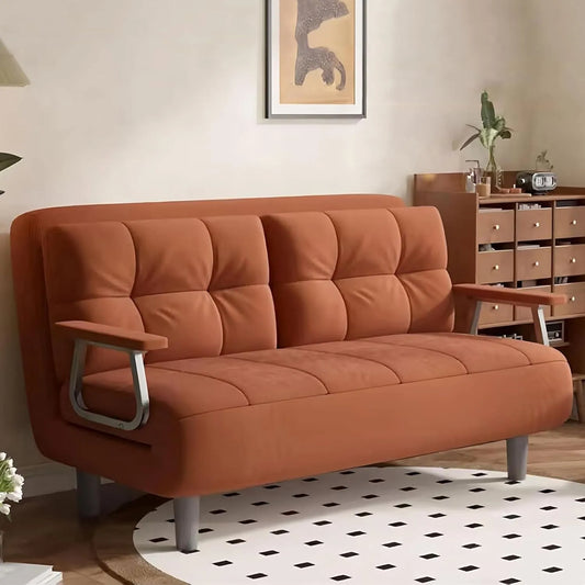 Sofa – z funkcją relaks, ze sztruksu, tapicerka materiałowa, wypełnienie piankowe, 100cm, rozkładana konstrukcja, z metalu