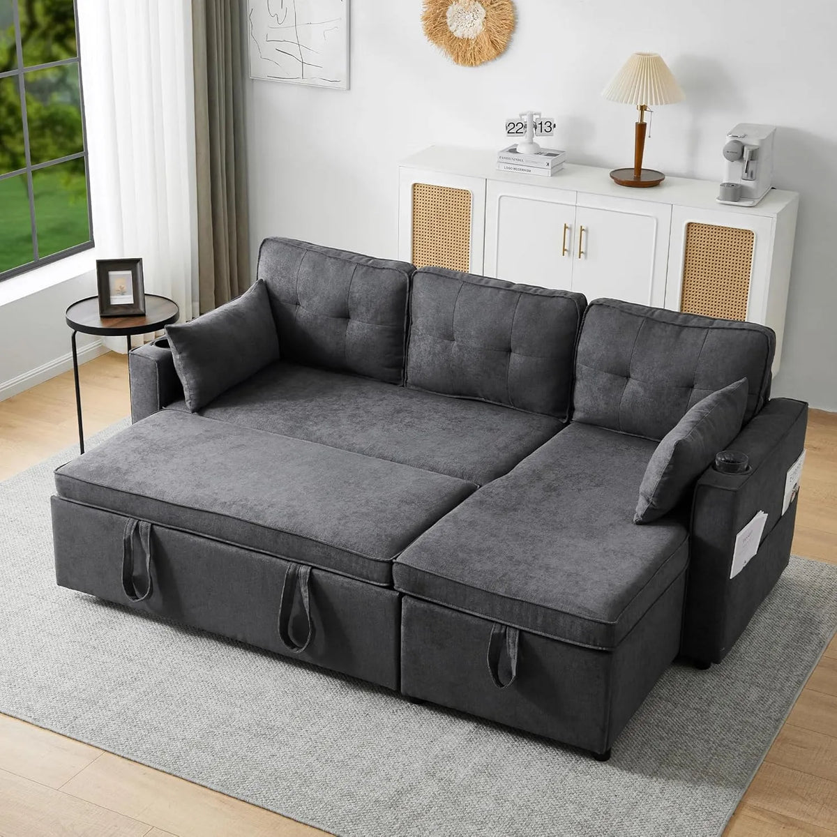 Sofa – w kształcie litery L, z funkcją spania