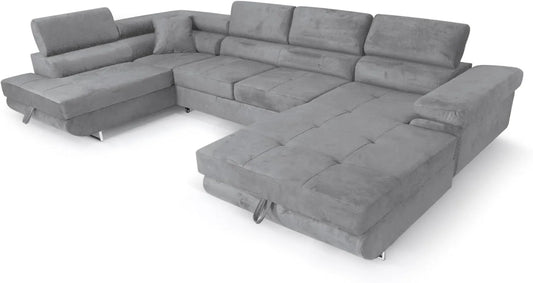 Sofa narożna: z funkcją spania, szary