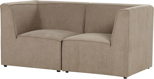 Sofa modułowa i modułowy zestaw wypoczynkowy — modułowa konstrukcja, ze sztruksu, 2-osobowa, beżowy