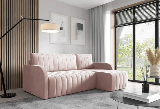 Sofa narożna: z funkcją spania, 3-Osobowy, 224 × 145 cm, 200 × 140 cm, z pojemnikiem do przechowywania