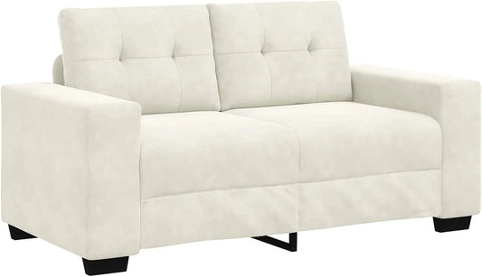 Sofa – z poduszkami, tapicerka aksamitna, 2-osobowa, z metalu