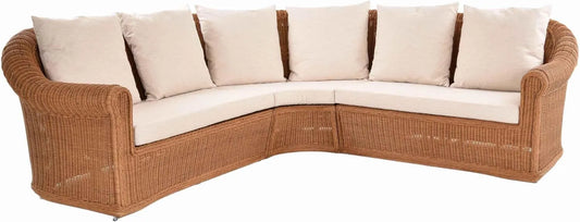 Sofa narożna: w kształcie litery L, 235 × 235 cm, z technorattanu