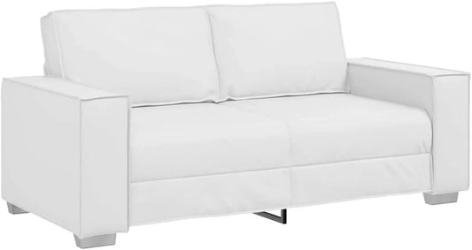 Sofa – 180 cm, biały, tapicerka skórzana