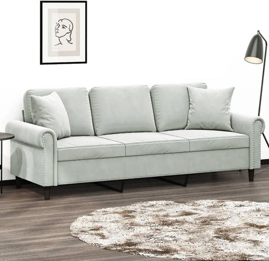 Sofa: P3200955, z poduszkami, tapicerka aksamitna, 3-osobowa, 180 cm, Gecheer P3200955