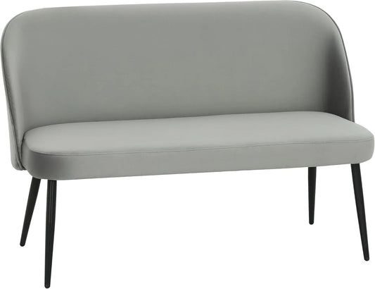 HOMCOM Sofa — z oparciem, tapicerka aksamitna, 2-Sitzer, 127 cm, szary