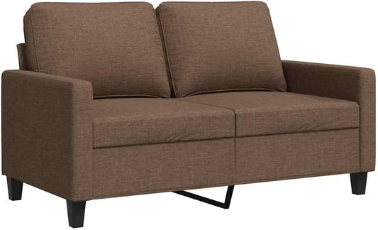 Sofa – tapicerka materiałowa, 2-osobowa, 120 cm, brązowy, tapicerka materiałowa