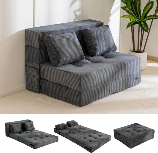 Sofa — z funkcją spania, z poduszkami, składana konstrukcja, 15 cm