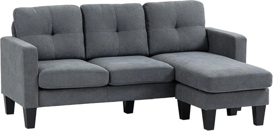 HOMCOM Sofa narożna – tapicerka materiałowa, tapicerka materiałowa