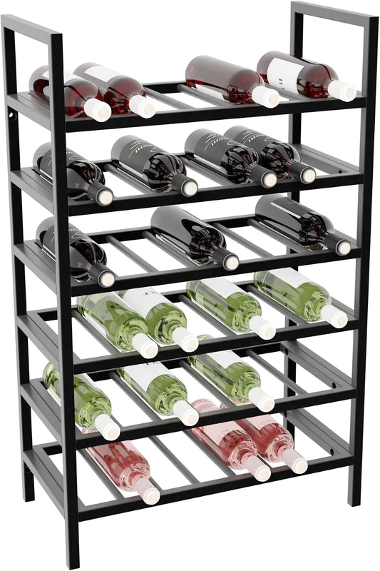 Regał na książki i regał stojący na wino Jerez — 95 × 60 × 30 cm, czarny, z metalu