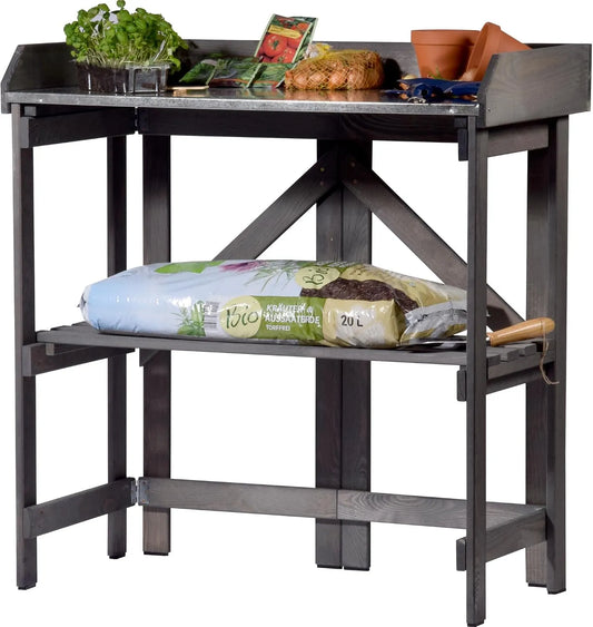 dobar® Składany stół na rośliny: z drewna, składana konstrukcja, 85 × 44 × 89 cm, z litego drewna