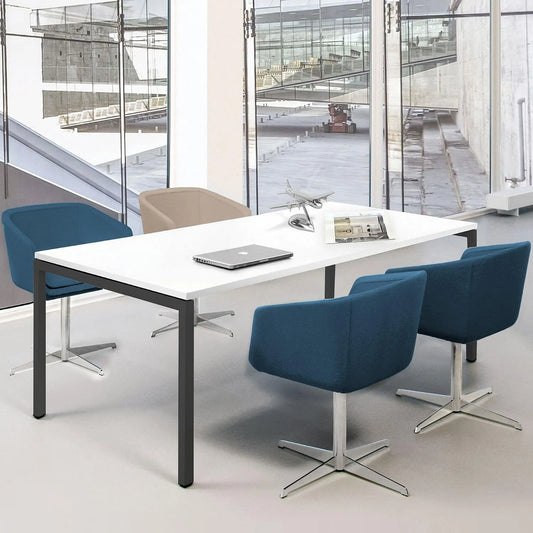 Weber Büro leben GmbH profesjonalny stół konferencyjny 180 x 80 cm: NOVA, do użytku profesjonalnego, 180 × 80 cm, antracytowy, tapicerka materiałowa