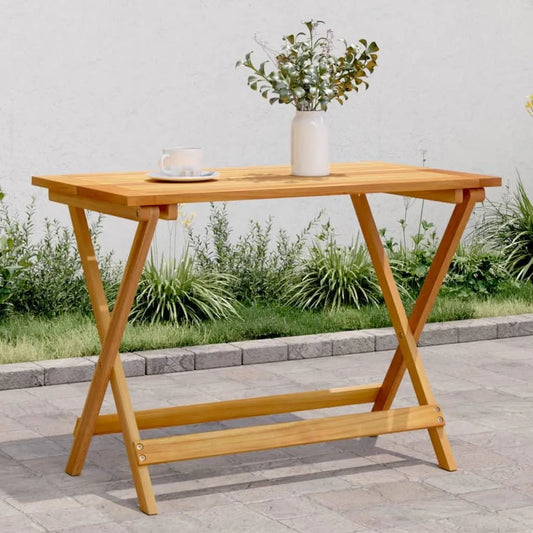 Składany Stół ogrodowy i stół tarasowy z litego drewna akacjowego: z drewna, składana konstrukcja, 90 × 52, 5 × 65 cm