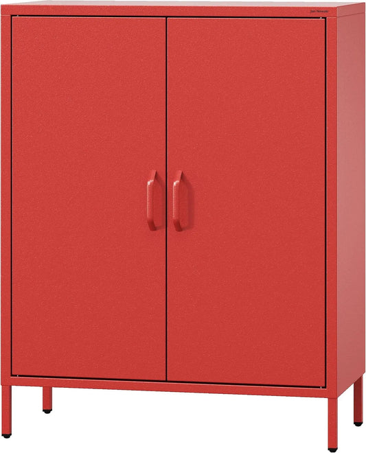 Jan Nowak Szafka Metalowa Modern VITO – regulowana konstrukcja, 80 × 101, 5 × 40 cm, czerwony