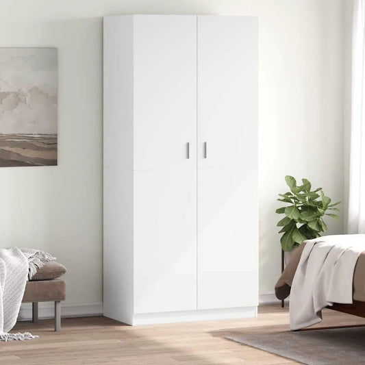Szafa ubraniowa i garderoba – z drewna, kompaktowa konstrukcja, 90 × 52 × 200 cm, biały