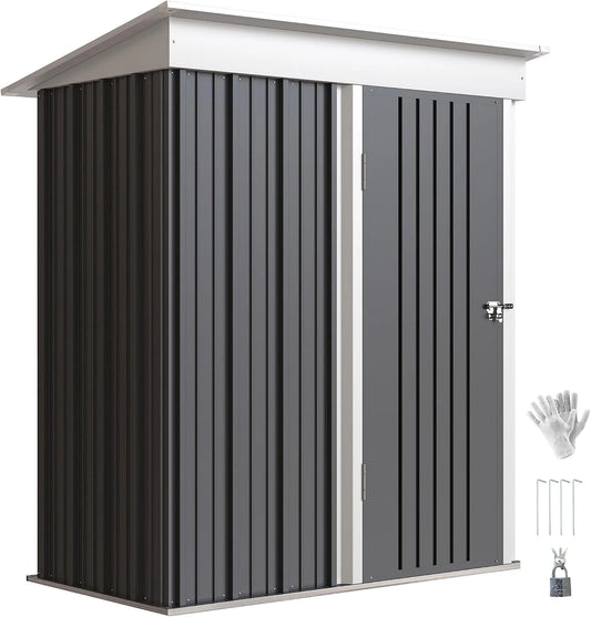 Outsunny Metalowy domek na narzędzia – odporny na warunki atmosferyczne, regulowana konstrukcja, 161 × 95 × 181 cm, 1, 36 m