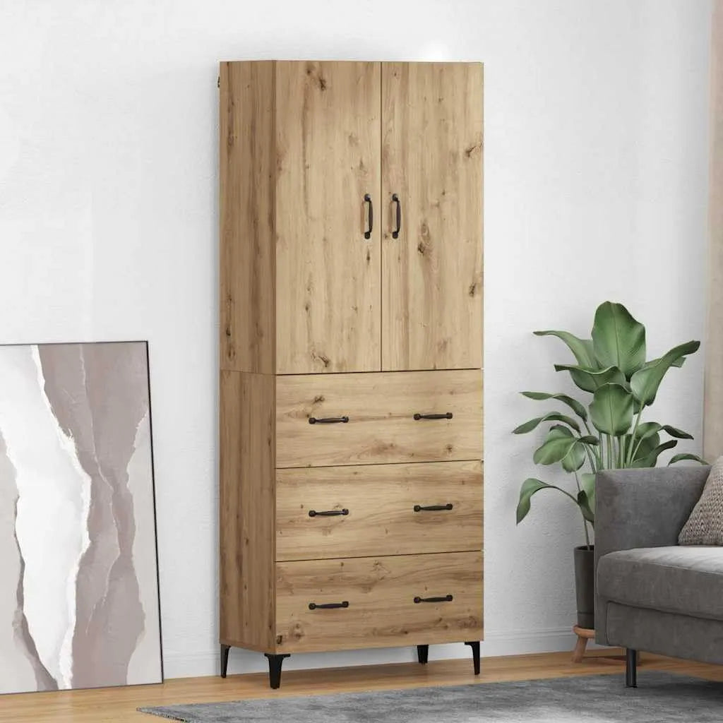 Komoda i szafka do przechowywania — z drewna, z szufladami, 69, 5 × 34 × 180 cm