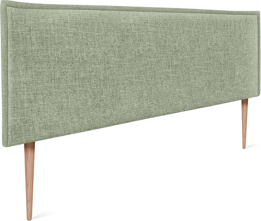 Plain Natural lniany zagłówek z obramowaniem – TOP, 145 × 105 cm, zielony
