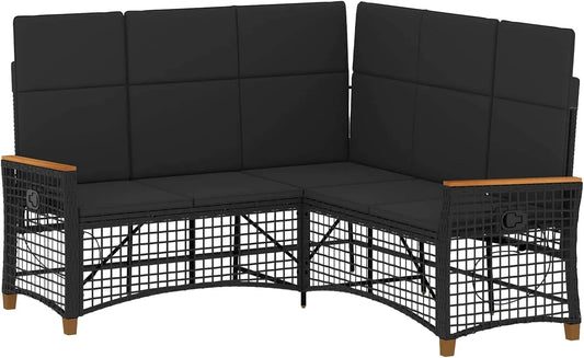 Sofa — z podłokietnikami, odporny na warunki atmosferyczne, z technorattanu