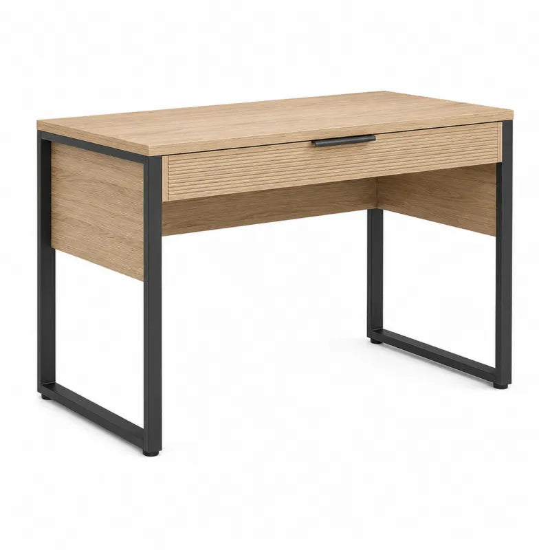 Biurko biurowe z płyty MDF i stali 120x60x75 cm drewno/czarne