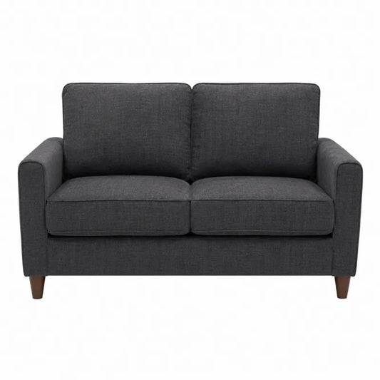 Sofa dwuosobowa ciemnoszara z tkaniny poliestrowej